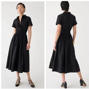j. crew elena shirtdress in cotton poplin black by832 women size 4 - Picture 1 of 5