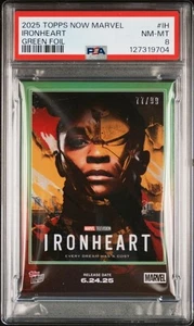 2025 TOPPS NOW MARVEL #IH IRONHEART GREEN FOIL PSA 8 77/99 - Picture 1 of 2