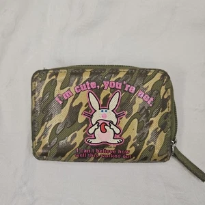 De colección Y2K Jim Benton It's Happy Bunny "Soy lindo, no lo eres." Cartera - Imagen 1 de 4