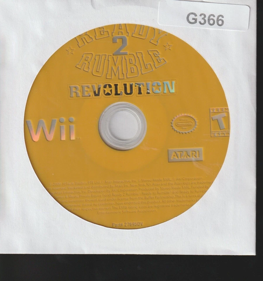 Ready 2 Rumble Revolution Nintendo Wii Used Video Game Only Sleeved No Case - Image 1 of 1