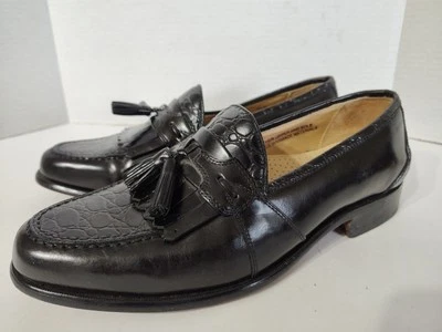 Stacy Adams Genuine Leather Tassel Loafers Men's Shoes Size 9.5 Us Black - Image 1 of 4