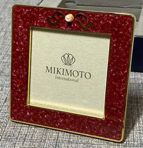 Mikimoto Bilderrahmen eckig rot Kristalllack verpackt mit Perle - Bild 1 von 9