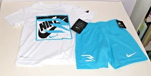 Nike Dri-FIT Boys 2PC Summer Set Sz 4 | Shirt & Shorts | 3Brand Outfit NWT - Picture 1 of 13