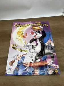 1994 Sega Genesis Sylvester & Tweety Cagey Capers Promo Poster Insert - Bild 1 von 4