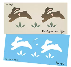 24" Stencil Jump Bunny Rabbit Spring Bedroom Nursery Baby Wall Art Border - Picture 1 of 5