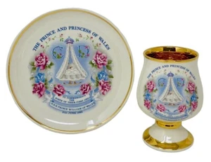 PRINKNASH KERAMIK - GEDENKKELCH / TELLER GEBURT VON HRH PRINZ WM, 21.06.82 - Bild 1 von 9