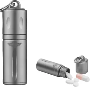 OKNIFE Otacle H1 Mini Schlüsselanhänger Pillenhalter, Titan Pillenbehälter Wasserdicht - Bild 1 von 12