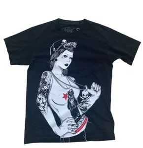 Fatal Clothing Shirt California Rockabilly Size Small Black Graphic T Shirt - Picture 1 of 5
