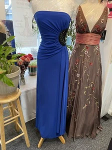 Thea Dora Royal Prom Evening Crystal Stretch Cut-out Dress size 6 - Picture 1 of 11