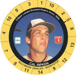 1989 Cadaco Ellis Discs CAL RIPKEN JR baltimore orioles baseball