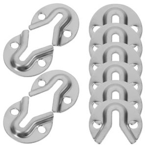  10 Pcs Flush Mount Bracket Frame Hanger Interlocking Photo Hook Furniture Hooks - Picture 1 of 12