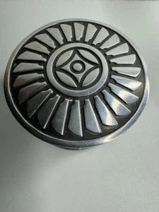 Vintage Alumenart Silver Color Round Shaped Trinket Box - Picture 1 of 6