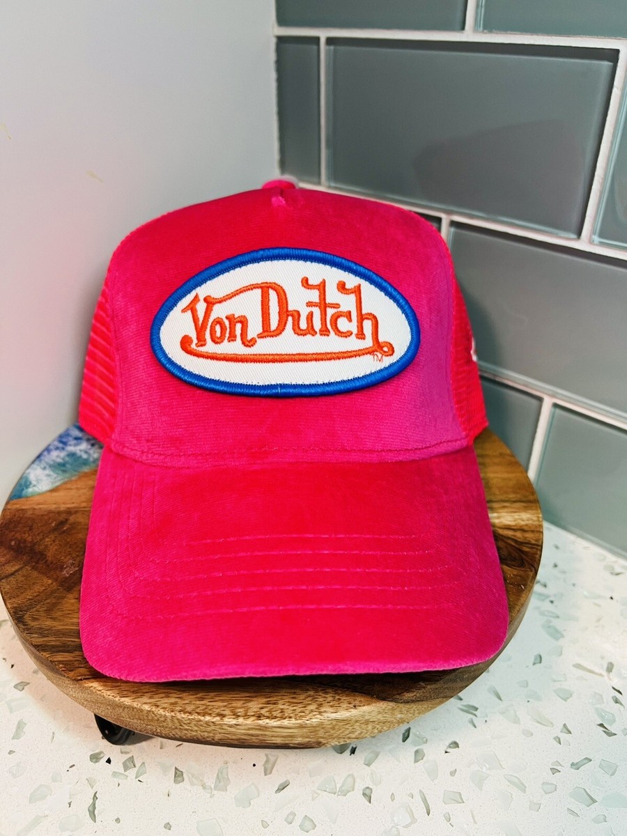 Von Dutch Pink Crush Velvet Snapback Trucker Hat Cap With  display picture 2