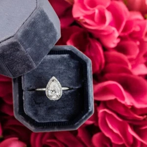 1.20 Ct Pear Cut Diamond Wedding Ring 18k White Gold IGI Certified Lab Created - Picture 1 of 15