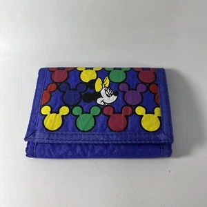 Vintage Disney Folding Wallet Hook and Loop Trifold Colorful Retro Never Used - Picture 1 of 5