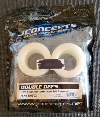 JConcepts Double Dee's Green 2.2" Buggy Rear Tires (2) JCO3002-02 *New - Image 1 of 4