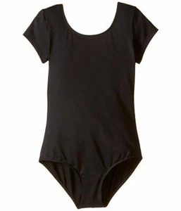 $25 Bloch For Dancers Kid's Girls Black Short Sleeve Camisole Leotard Size 8-10 - Picture 1 of 1