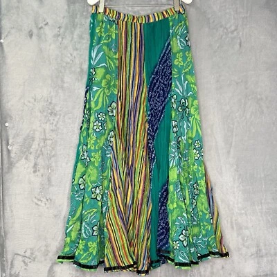 SOFT SURROUNDINGS Bohemian Embellished Multi Print Art To Wear Sz S Full Gypsy - Image 1 of 4