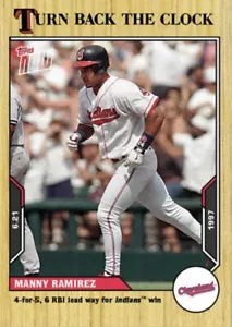 2021 TOPPS AHORA DEVUELVE EL RELOJ CLEVELAND INDIOS MANNY RAMÍREZ #82 6 carreras impulsadas - Imagen 1 de 2