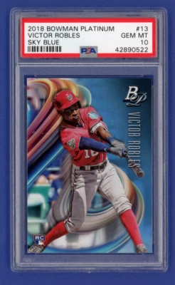 Bowman Platinum #13 2018 ViICTOR ROBLES RC Mariners/Nats PSA 10 gema lowpop como nuevo Foto 1 de 3