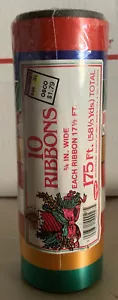 Holiday Ribbon Vintage Christmas Craft 10 Ribbons 3/4” Wide 17.5FT Crafting - Picture 1 of 5