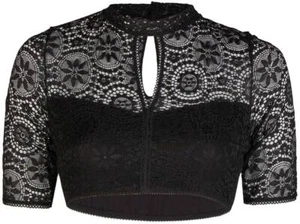 Dirndlbluse Rebekka halbarm schwarz Spitzenbluse Trachten Dirndl Bluse Spitze - Bild 1 von 20