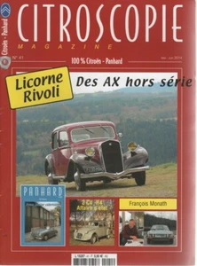 CITROSCOPIE 41 LA LICORNE RIVOLI CITROEN AX PANHARD DYNA JUNIOR CABRIOLET  - Imagen 1 de 2