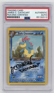 First Ever Signed James Carter Cathcart 1st Ed Neo Destiny Dark Croconaw 32/105 - Picture 1 of 2