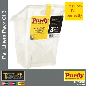 3 x Purdy Paint Pail Liners Clear Plastic For Brush & Mini Rollers - Picture 1 of 3
