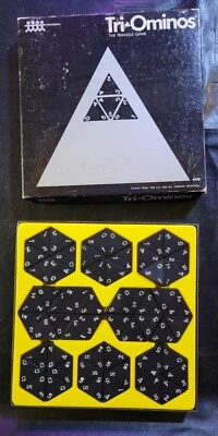 Tri Ominos Triangular Domino Game Pressman Vintage Tabletop Games - Image 1 of 4