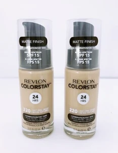 2 x Revlon ColorStay Makeup Combination/Oily Skin 220 NATURAL BEIGE - Brand New - Picture 1 of 2
