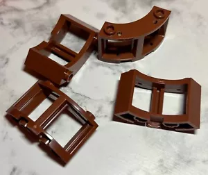 Lego Parts (4) ~ Reddish Brown Window 3 x 3 x 2 Round Corner ~ No 73878 - Picture 1 of 1