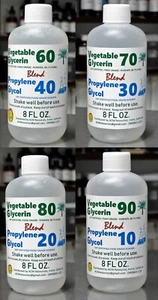 8 OZ BLENDS VG PG VEGETABLE GLYCERIN & PROPYLENE GLYCOL USP GRADE - Picture 1 of 10