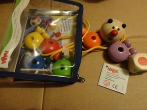 Haba 1973 Bambini Perlen Würfelraupe Fädelraupe Spiel ab 3+ Farben erkennen RAR - Bild 1 von 4