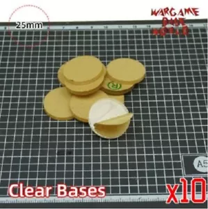 Tabletop Miniatures Clear Acrylic Bases - 25mm x10 New - Picture 1 of 1