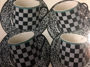 Signature Houseware City Scape Cappuccino Set of 4 Cups & Saucers Japan - Picture 1 of 3