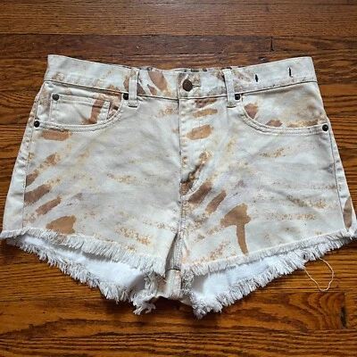 Ralph Lauren Denim Supply Women Size 30 Cream Desert Print Denim Shorts Cut Off - Image 1 of 4
