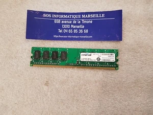 Barrette Mémoire CRUCIAL CT12864AA667.M8FJ2 1GB PC2-5300 DDR2-667MHz non-ECC - Picture 1 of 3