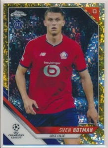 2021-22 Topps Chrome UEFA Sven Botman Rookie Gold Mini diamond /150 Lille BCA-DL - Picture 1 of 2