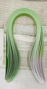 50 white to light green graduated / shaded quilling paper strips - 10mm wide - Picture 1 of 1