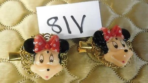 Jewelry Hair clips Minnie Mouse 1 set  of 2  alligator clamp style 81V - Picture 1 of 2