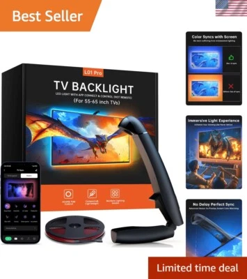 Dynamic 14.7ft TV Backlight with Automatic Color Change for Enhanced Viewing - Image 1 of 4