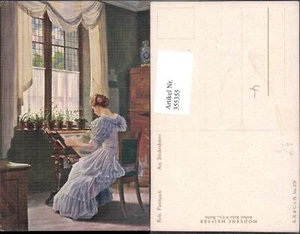 355355,Künstler Ak Rob. Panitzsch Am Strickrahmen Frau Handarbeit Sticken Heimat - Picture 1 of 1