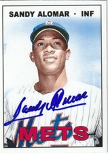 SANDY ALOMAR SR  NEW YORK METS  SIGNED 1967 STYLE CUSTOM CARD