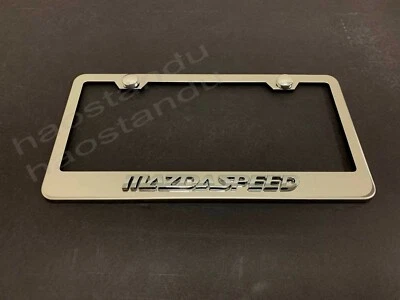 1x Marco de matrícula MAZDASPEED 3D emblema ACERO INOXIDABLE LIBRE DE ÓXIDO + tapa de rosca Foto 1 de 2