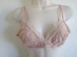 NATORI DOUBLE TIME BRALETTE WIRE FREE BRA #725280, PINK/BEIGE, LARGE, NWT $58. - Picture 1 of 6