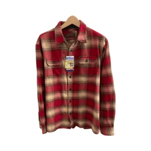 Orvis Men’s Red Plaid Heavyweight Flannel Shirt Jacket Classic Fit Large, NWT - Picture 1 of 9