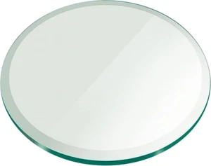18" Inch round Glass Table Top 1/2" Thick Tempered Beveled Edge by - Picture 1 of 7