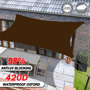 Waterproof Sun Shade Sail Outdoor Patio Pool Yard Canopy Shelter UV Block Cover - Picture 1 of 11