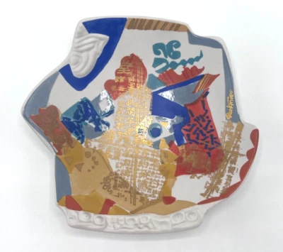 Cuenco de 8" modernista abstracto vintage años 80 Gilbert Portanier para Rosenthal "LE MIDI" Foto 1 de 4